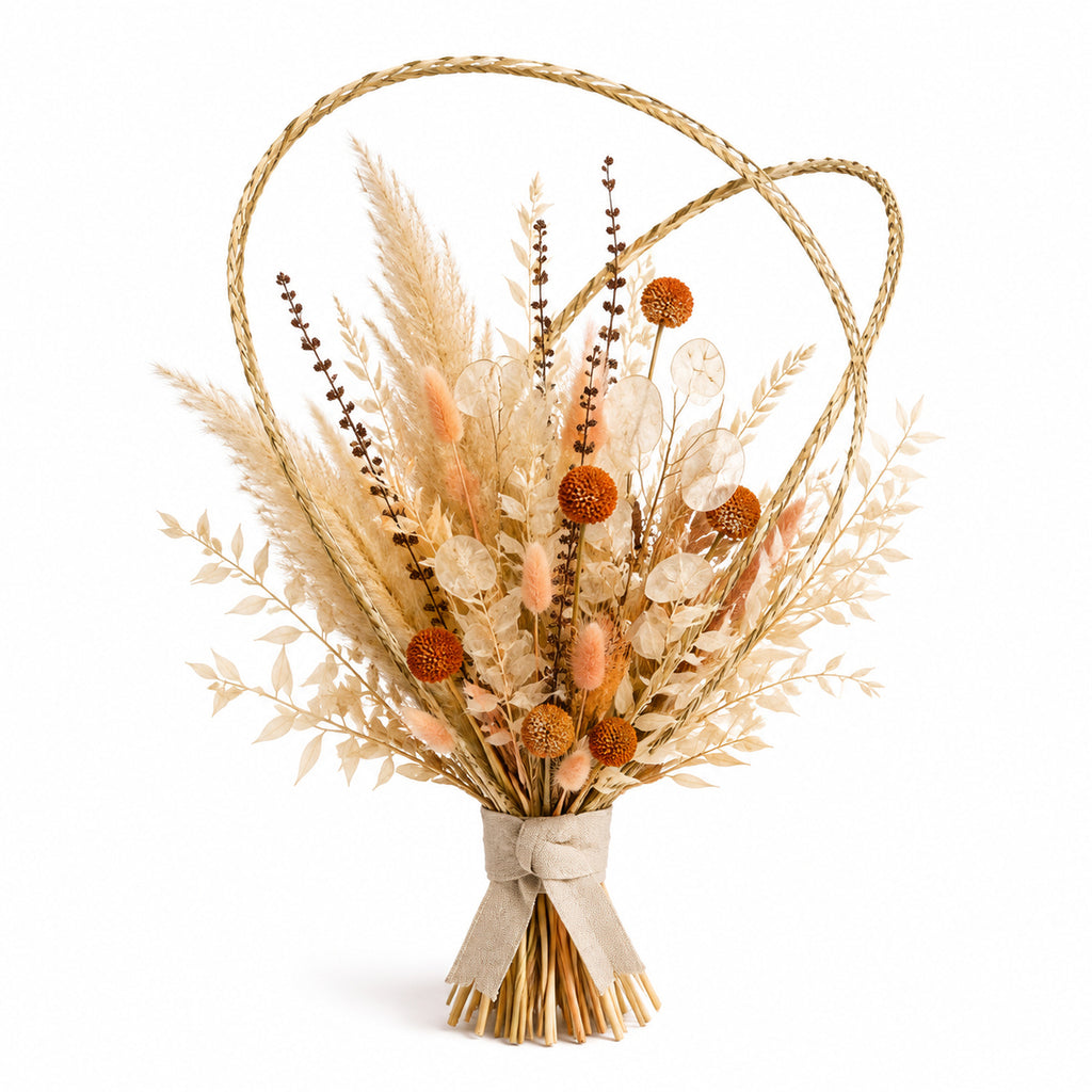 Halo Weave Dried Flower Bouquet - Hand-Braided Botanical Sculpture