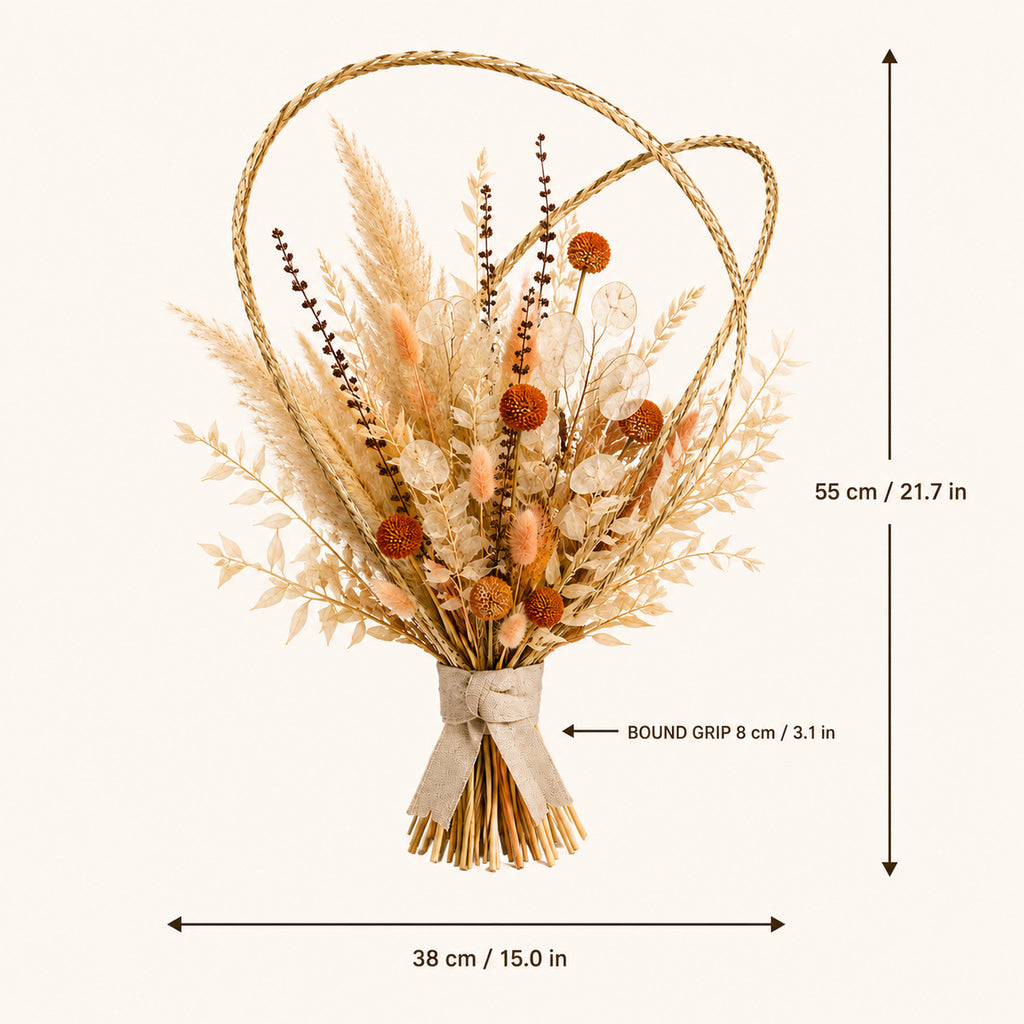 Halo Weave Dried Flower Bouquet - Hand-Braided Botanical Sculpture