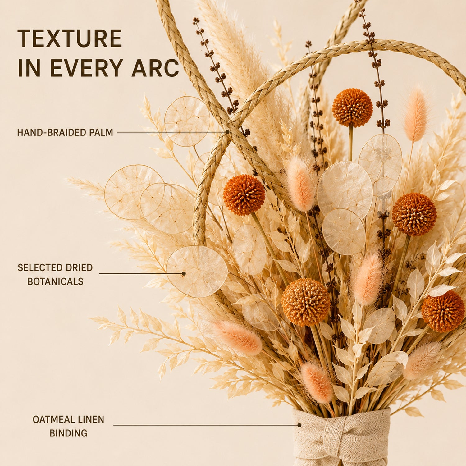 Halo Weave Dried Flower Bouquet - Hand-Braided Botanical Sculpture