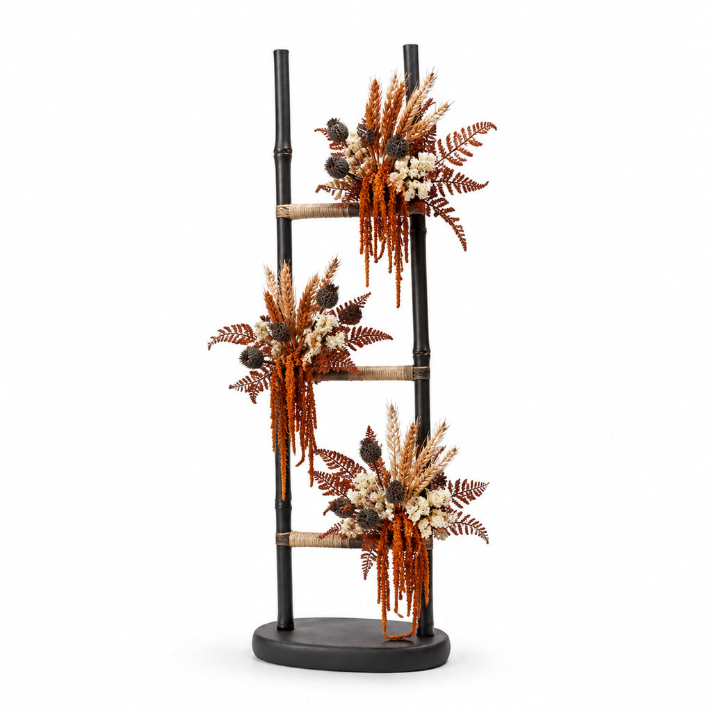 Ember Ladder Dried Floral Sculpture - Freestanding Botanical Decor