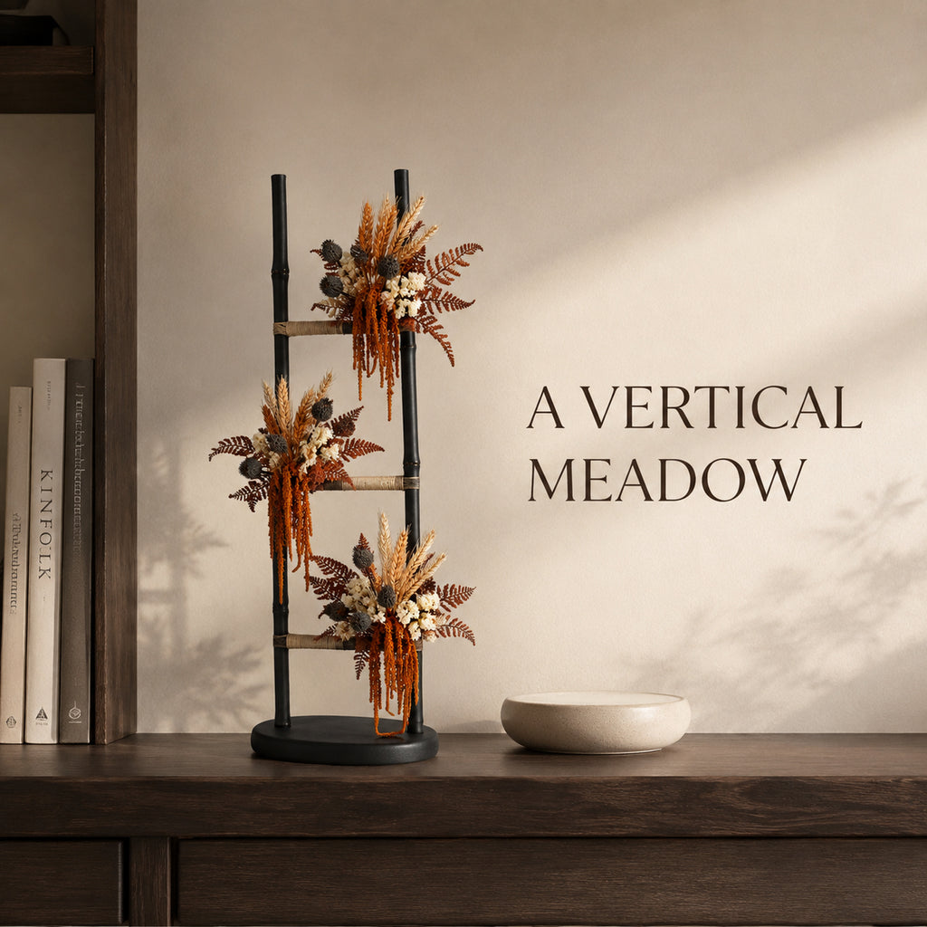 Ember Ladder Dried Floral Sculpture - Freestanding Botanical Decor