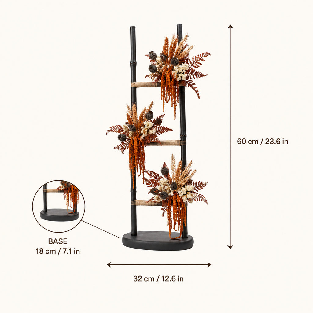 Ember Ladder Dried Floral Sculpture - Freestanding Botanical Decor