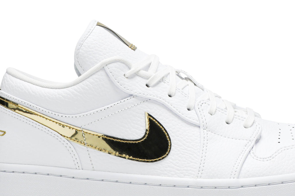 Retro 1 Low Sneakers — White Metallic Gold — CZ4776-100