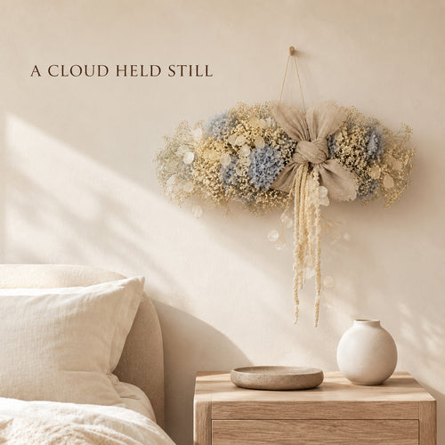 Cloud Knot Hanging Dried Flower Cluster - Botanical Wall Decor