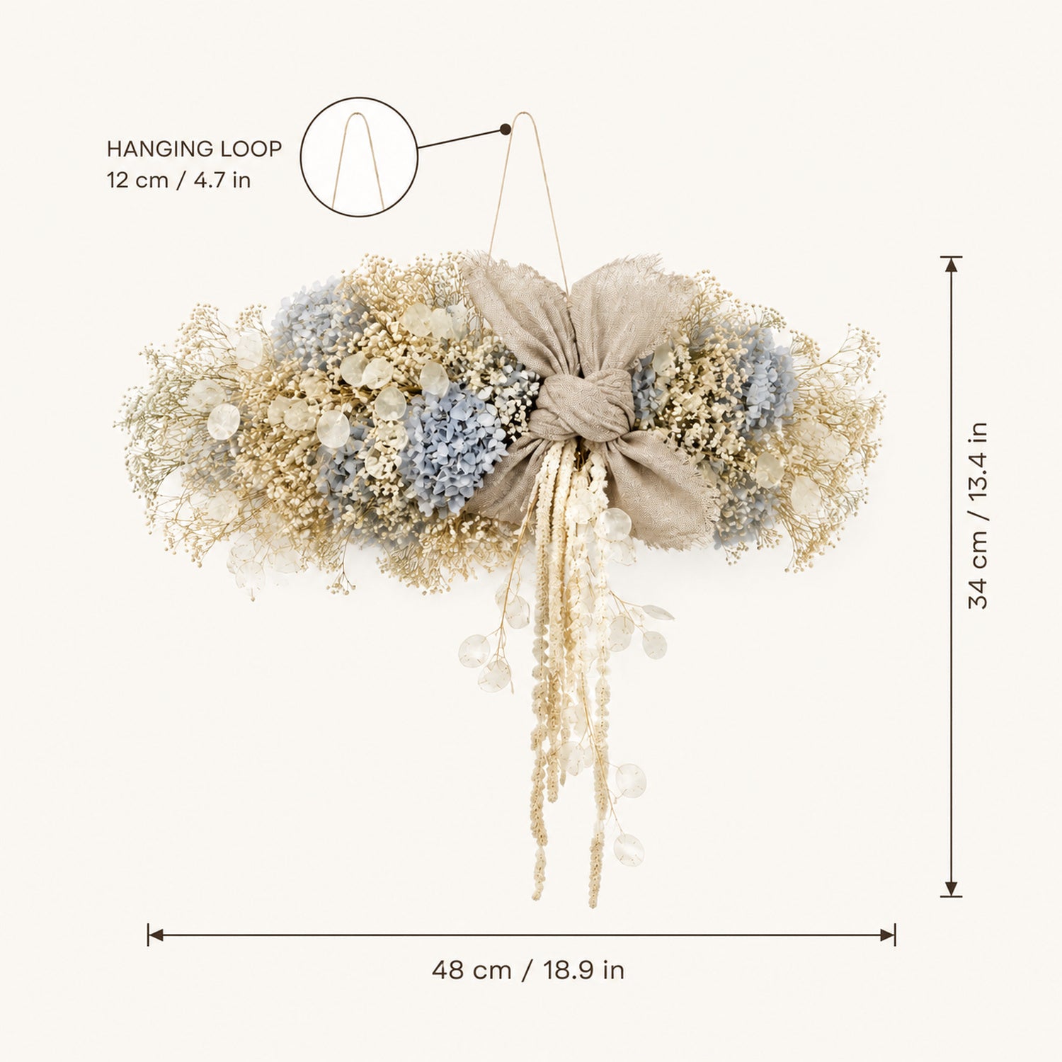 Cloud Knot Hanging Dried Flower Cluster - Botanical Wall Decor