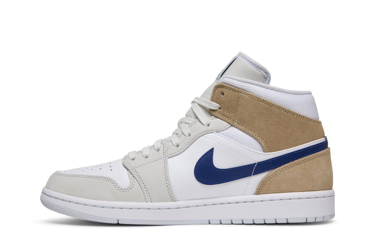 Retro 1 Mid Sneakers — White Khaki Blue Void — DO6726-100