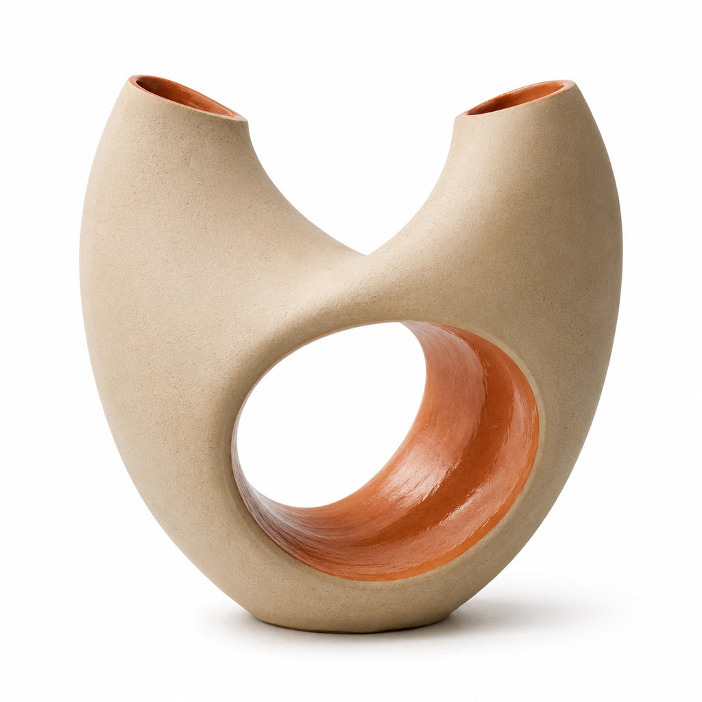 Mobius Petal Dual-Opening Ceramic Vase