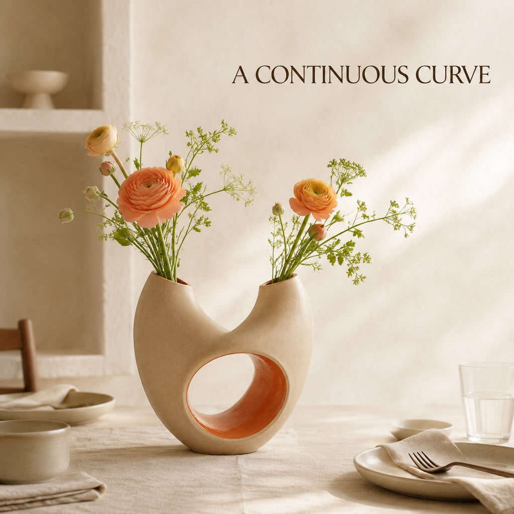 Mobius Petal Dual-Opening Ceramic Vase