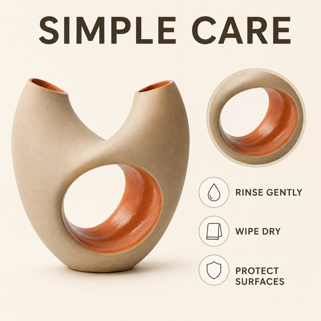 Mobius Petal Dual-Opening Ceramic Vase
