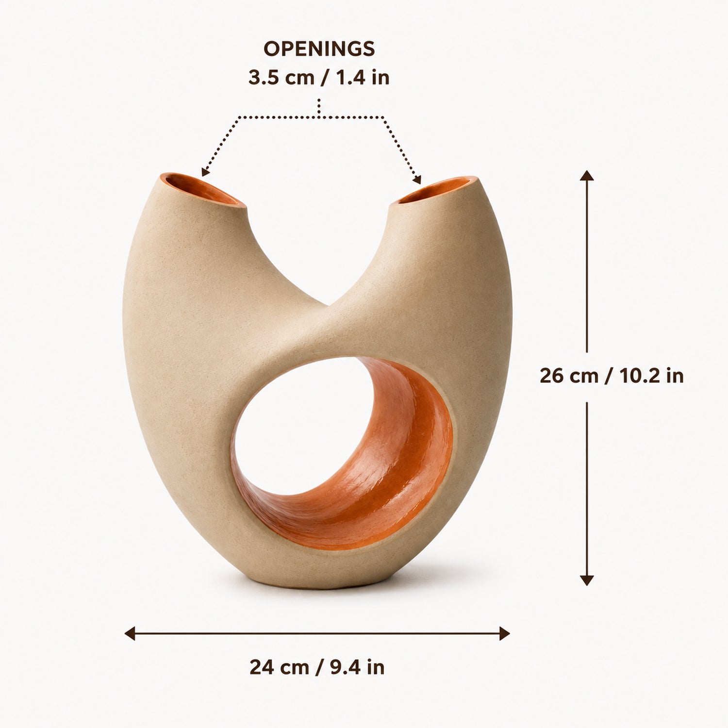 Mobius Petal Dual-Opening Ceramic Vase