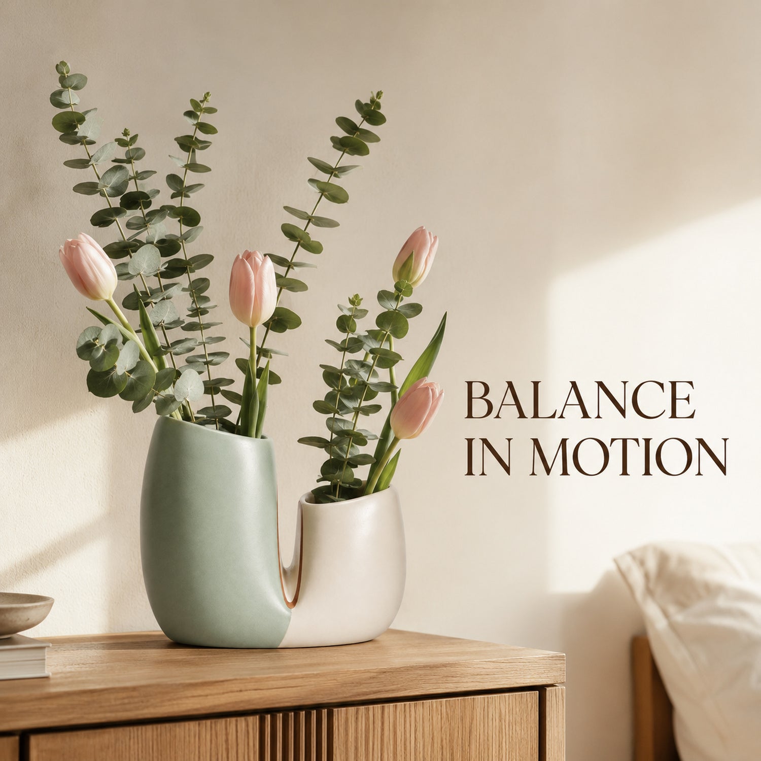 Tidefold Twin-Chamber Ceramic Vase