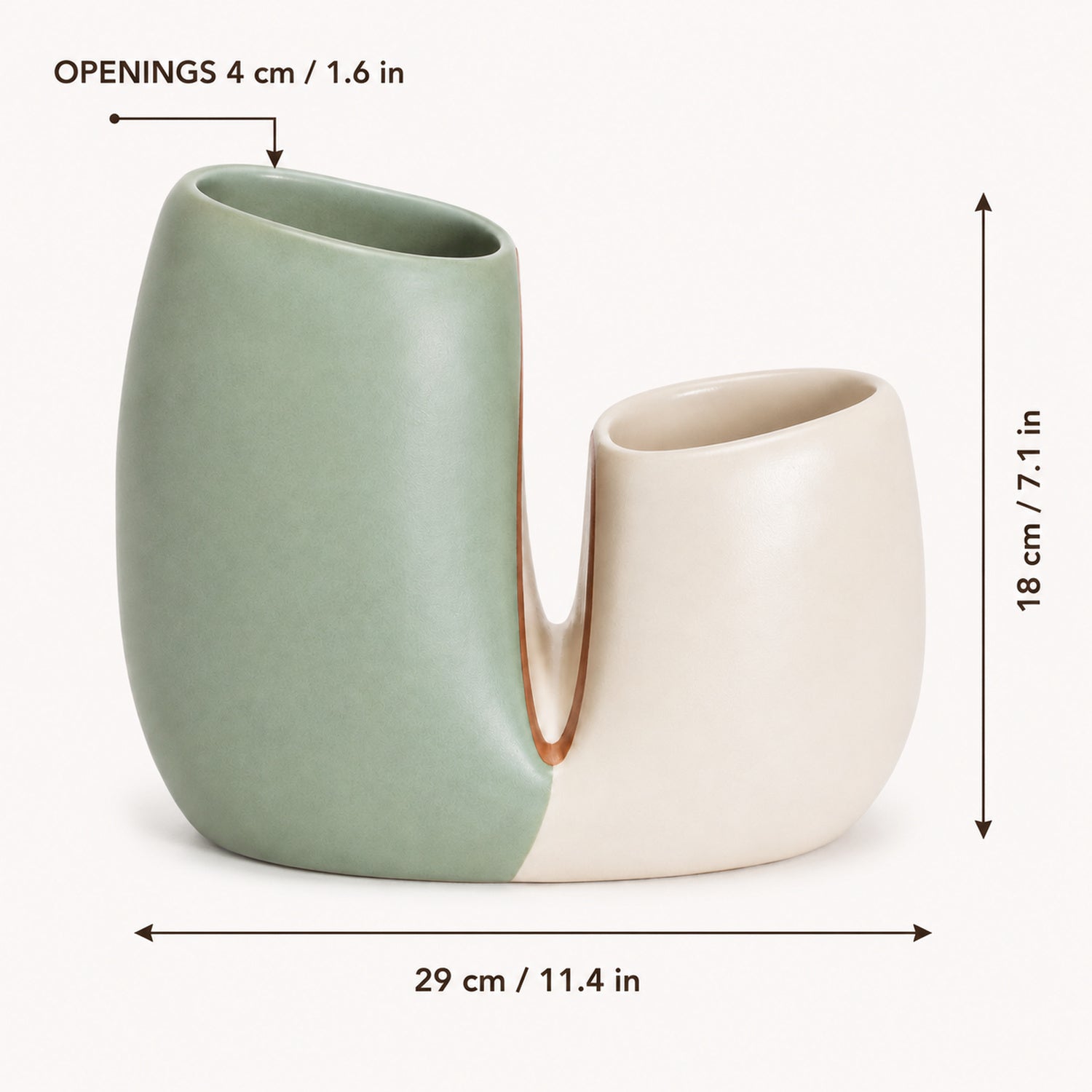 Tidefold Twin-Chamber Ceramic Vase