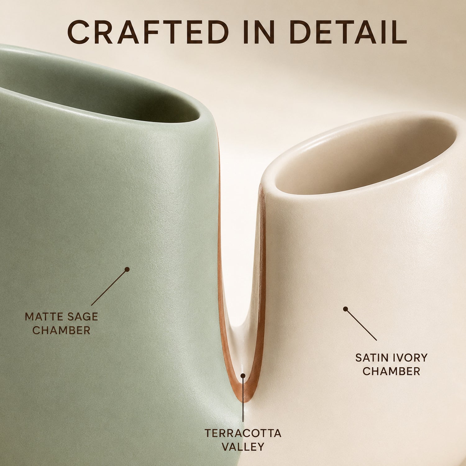 Tidefold Twin-Chamber Ceramic Vase