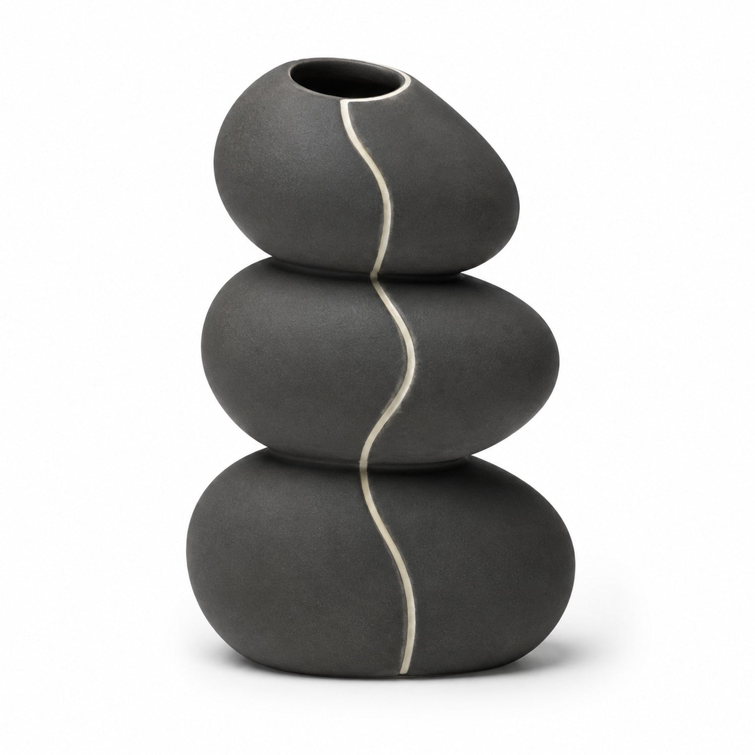 Pebble Spine Stacked Stoneware Vase