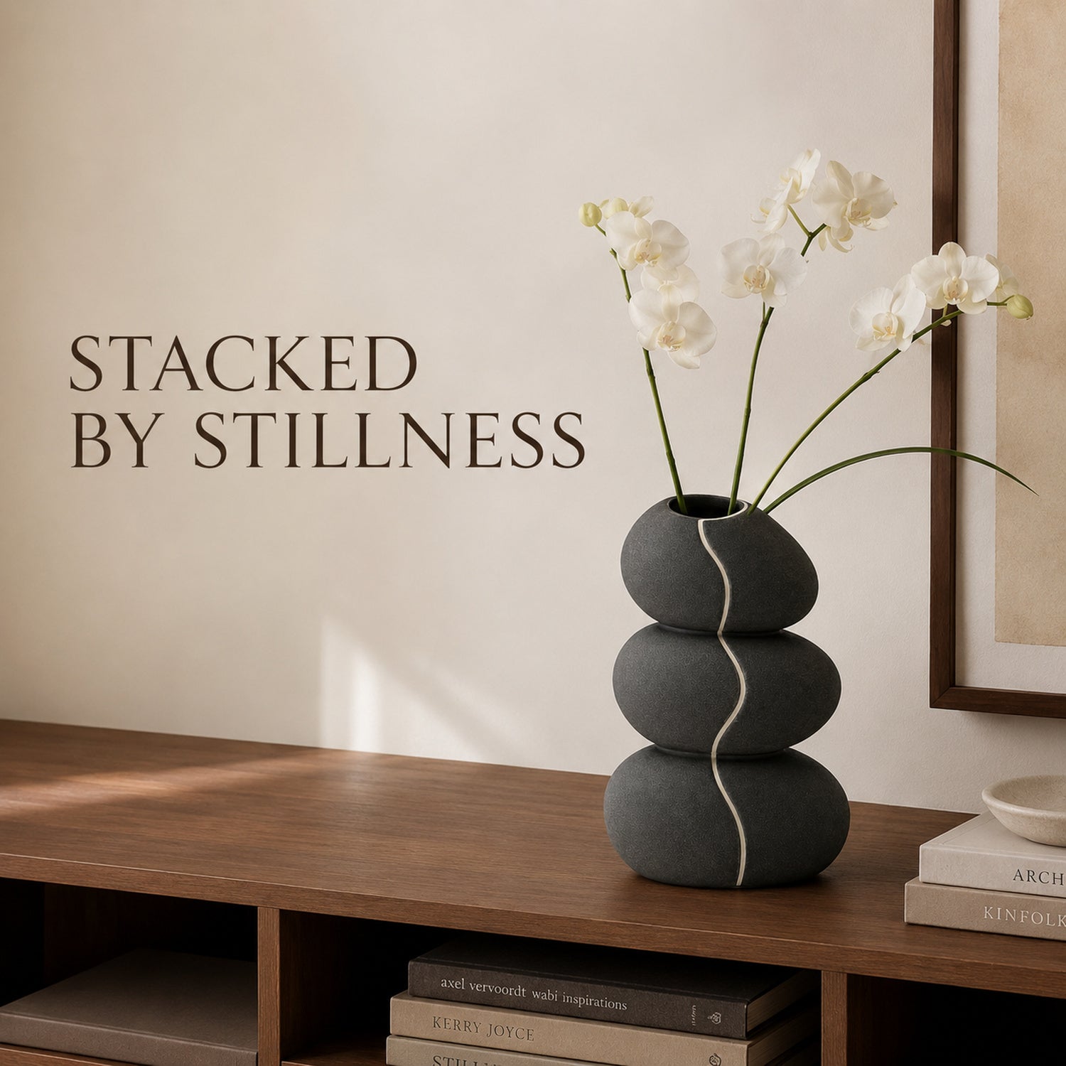 Pebble Spine Stacked Stoneware Vase