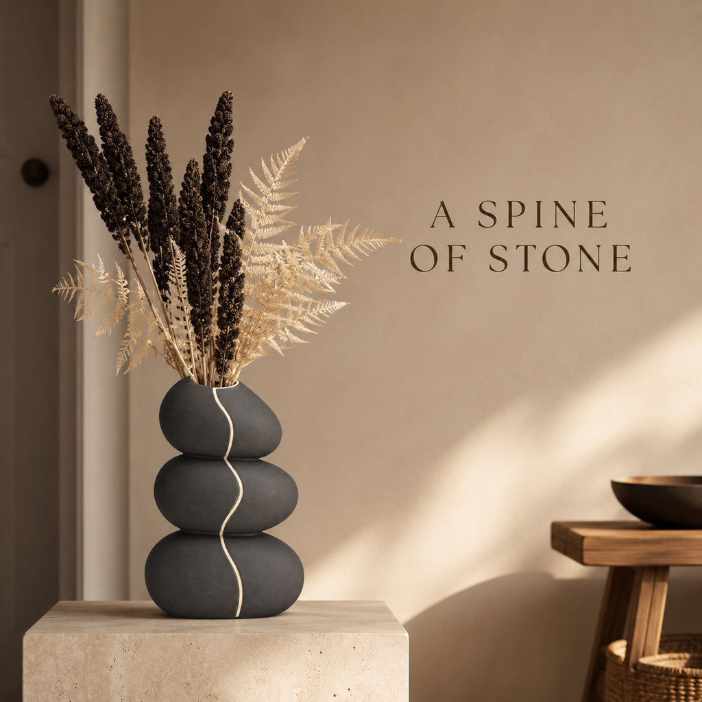 Pebble Spine Stacked Stoneware Vase