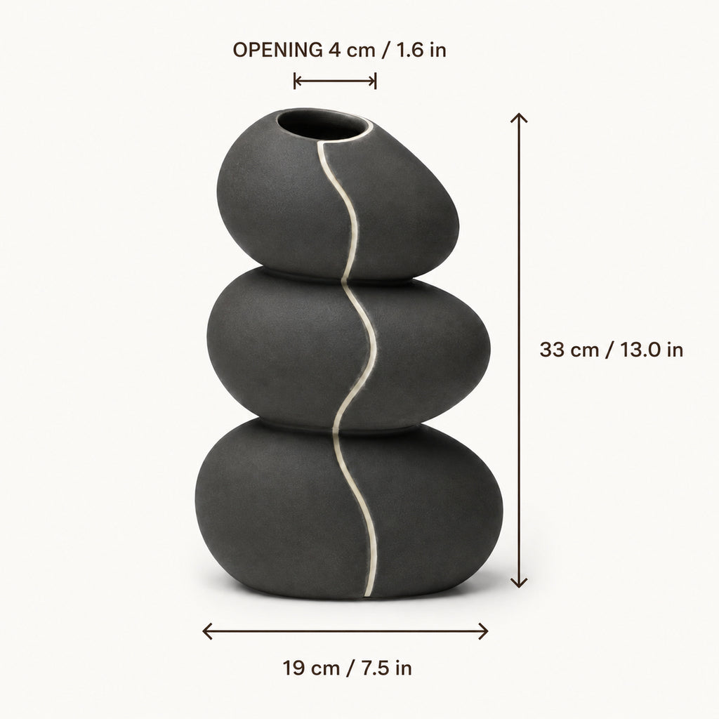 Pebble Spine Stacked Stoneware Vase