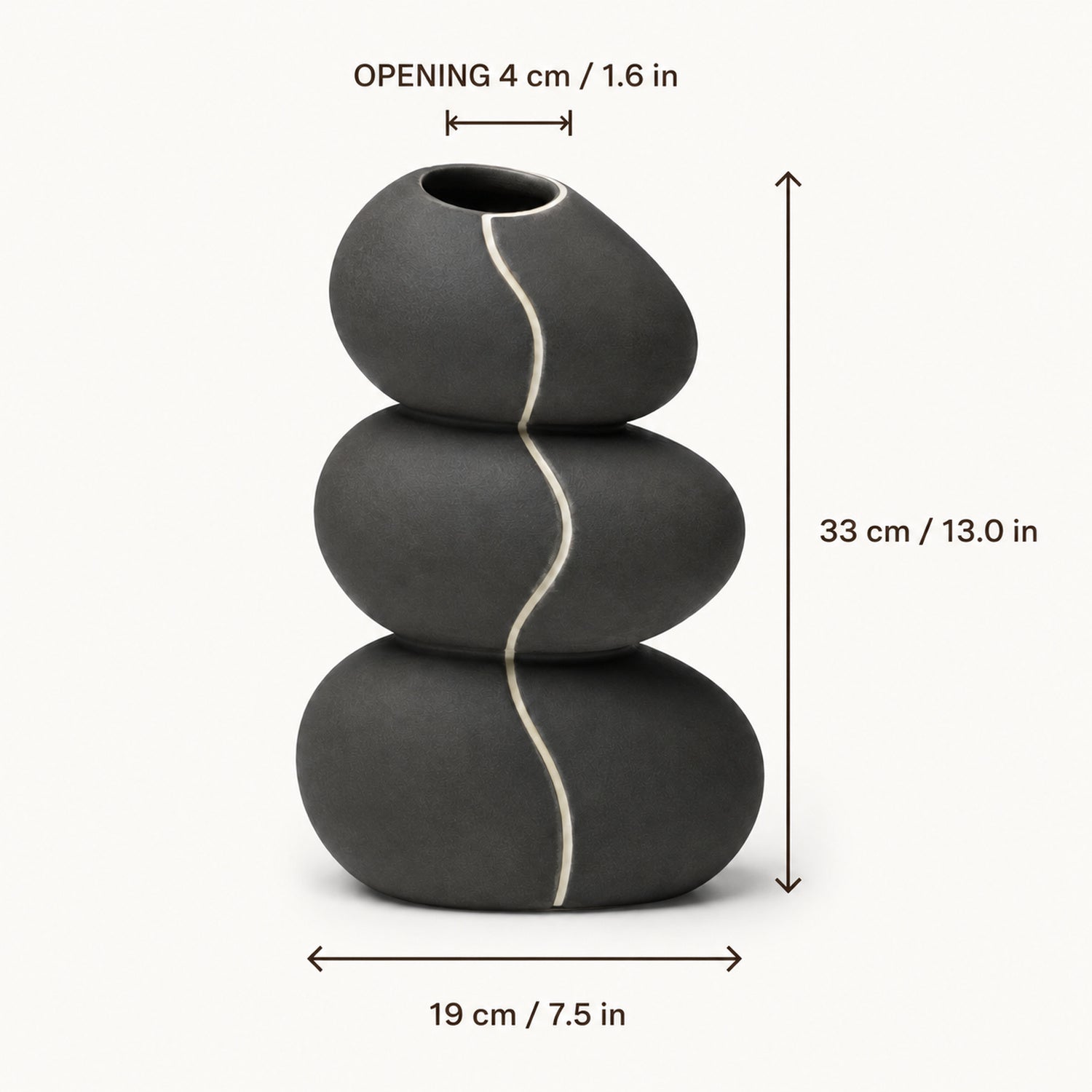 Pebble Spine Stacked Stoneware Vase
