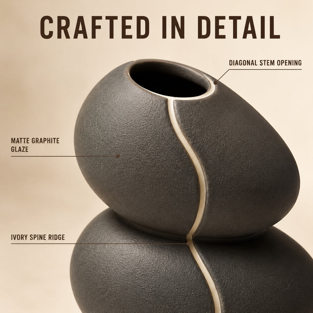 Pebble Spine Stacked Stoneware Vase