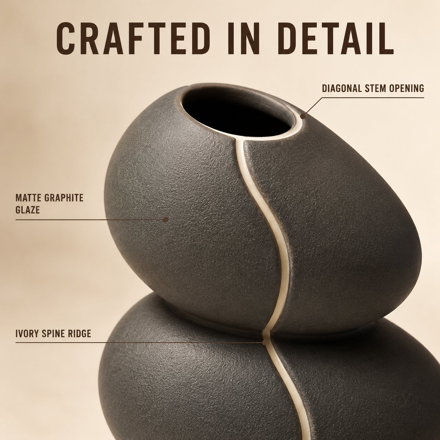 Pebble Spine Stacked Stoneware Vase
