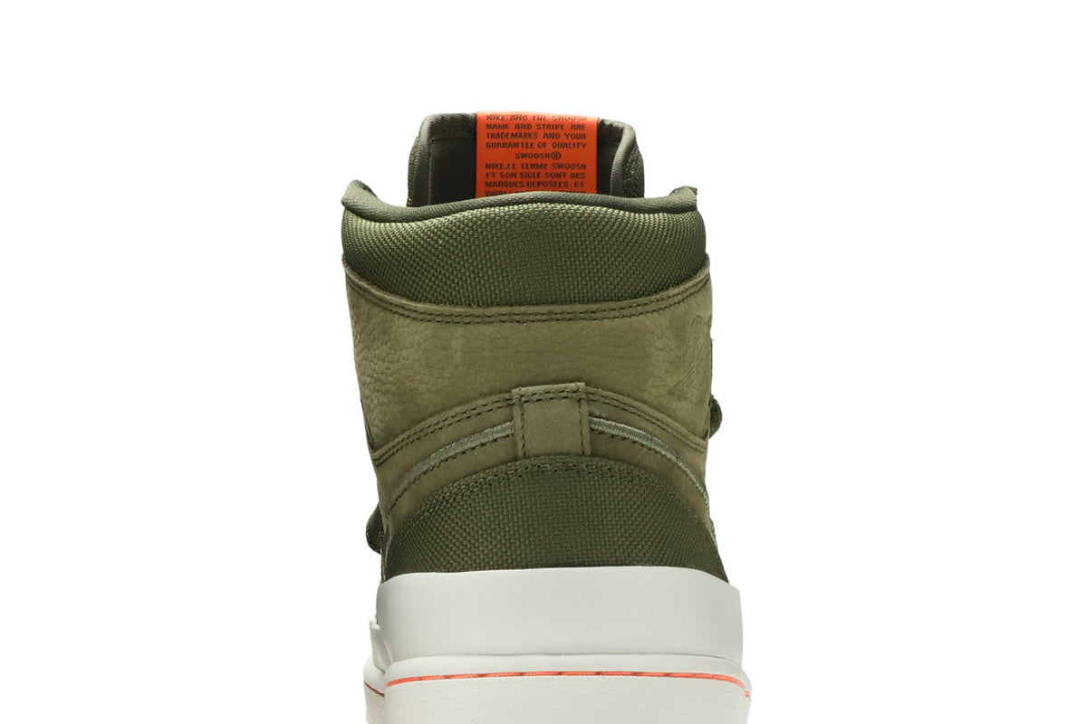 Retro 1 High Double Strap Sneakers — Olive Canvas — AQ7924-305