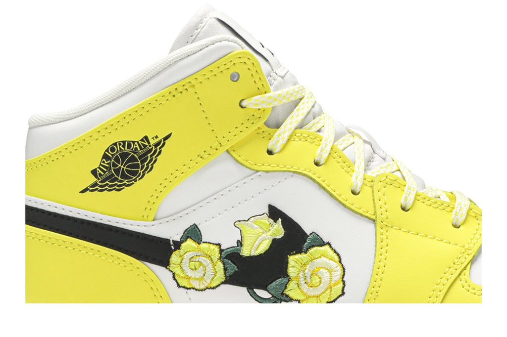 Retro 1 Mid SE GS Sneakers — Rose Patch – Dynamic Yellow — AV5174-700