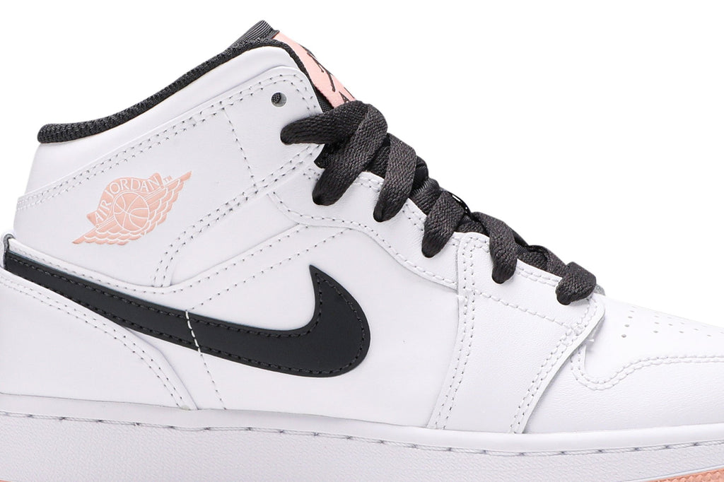 Retro 1 Mid GS Sneakers — White Arctic Orange — 554725-180