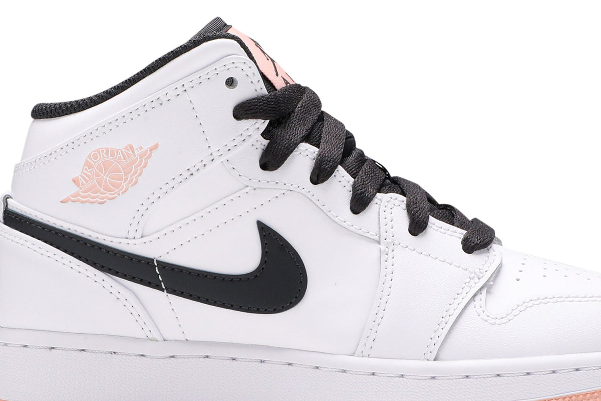 Retro 1 Mid GS Sneakers — White Arctic Orange — 554725-180