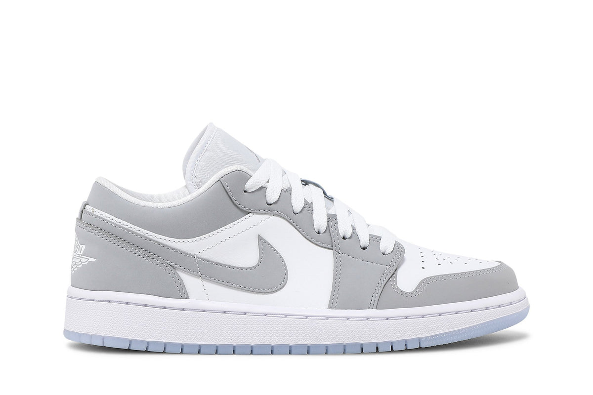 Retro 1 Low Sneakers — White Wolf Grey — DC0774-105