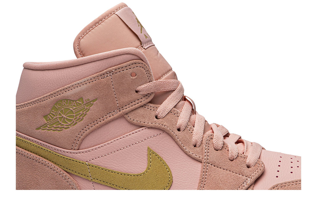 Retro 1 Mid Sneakers — Coral Gold — 852542-600
