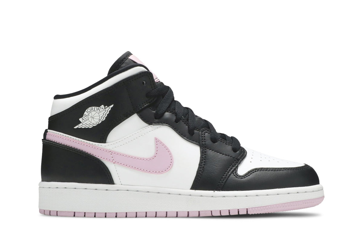 Retro 1 Mid GS Sneakers — White Light Arctic Pink — 555112-103