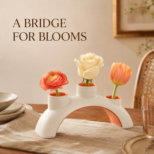 Bloom Bridge Three-Well Ceramic Vase