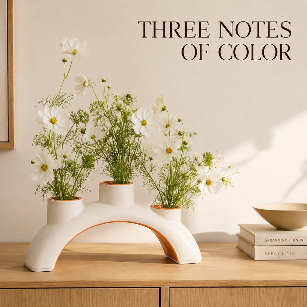 Bloom Bridge Three-Well Ceramic Vase