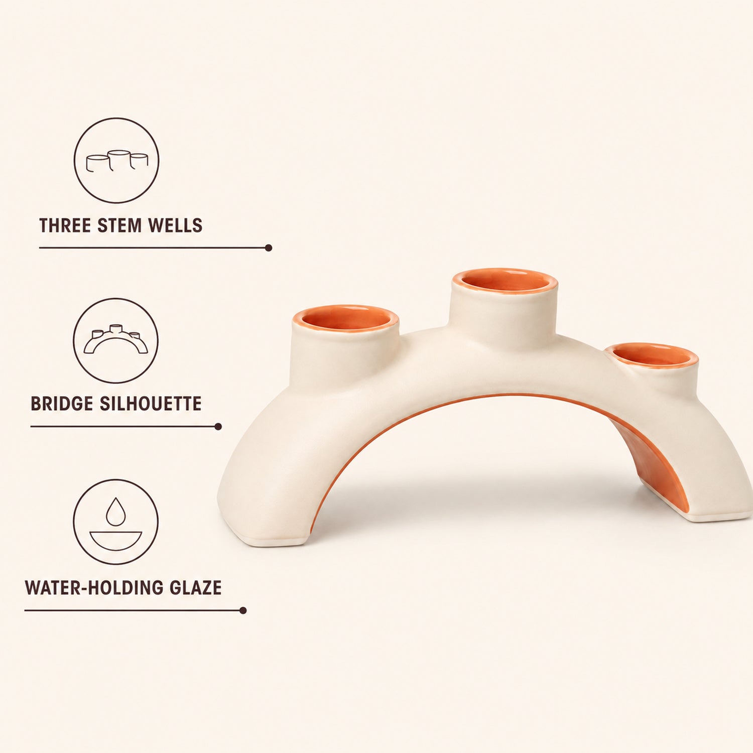 Bloom Bridge Three-Well Ceramic Vase