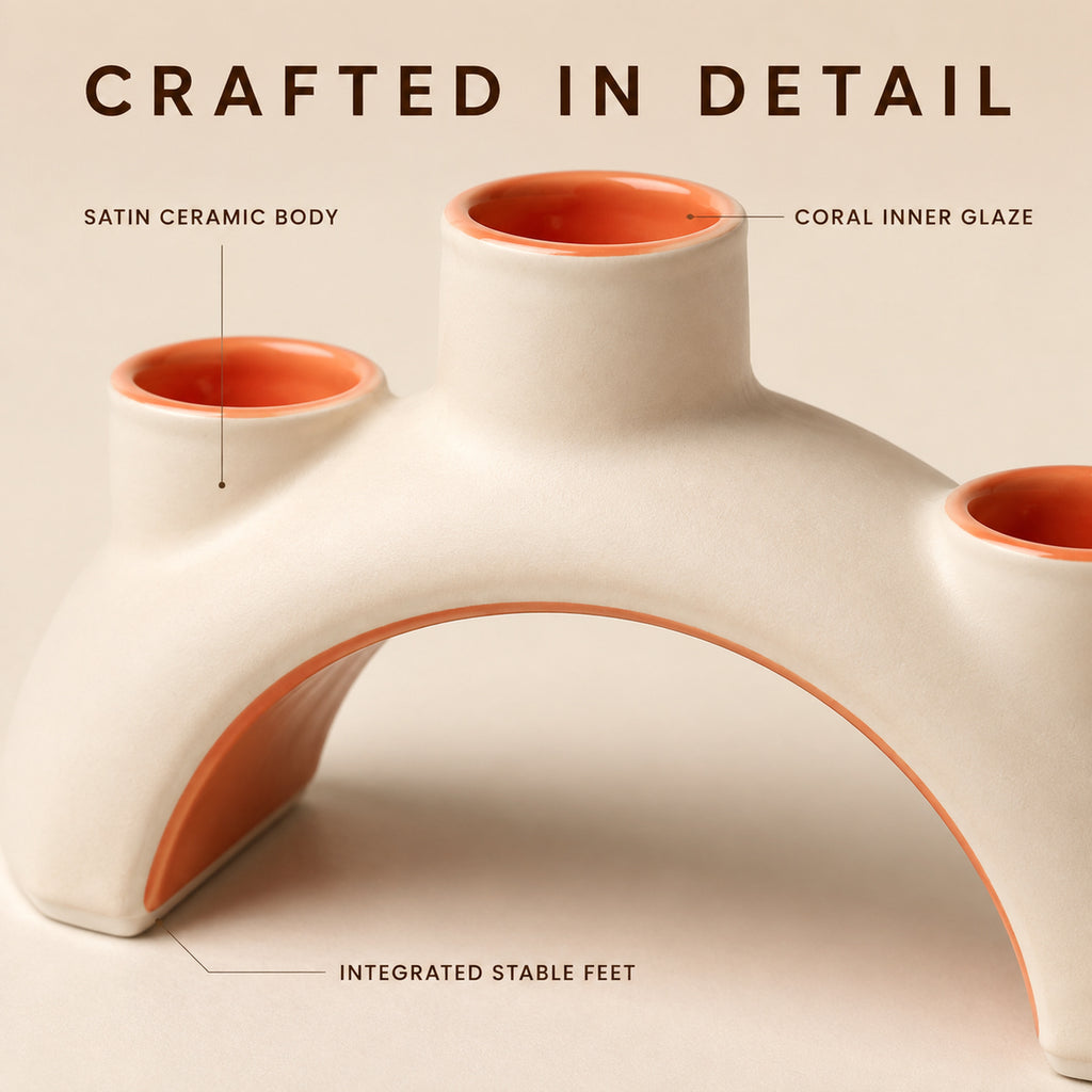 Bloom Bridge Three-Well Ceramic Vase