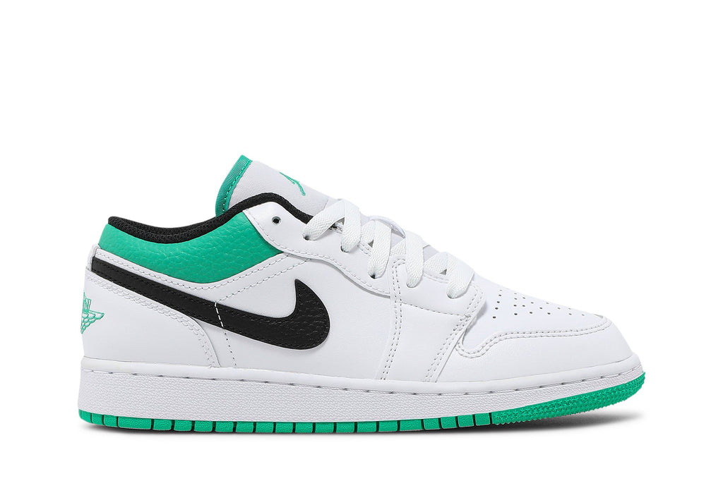 Retro 1 Low GS Sneakers — White Lucky Green — 553560-129