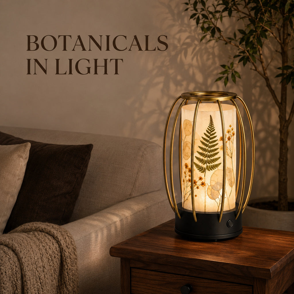 Botanical Shadow LED Lantern - Pressed Flower Decorative Light