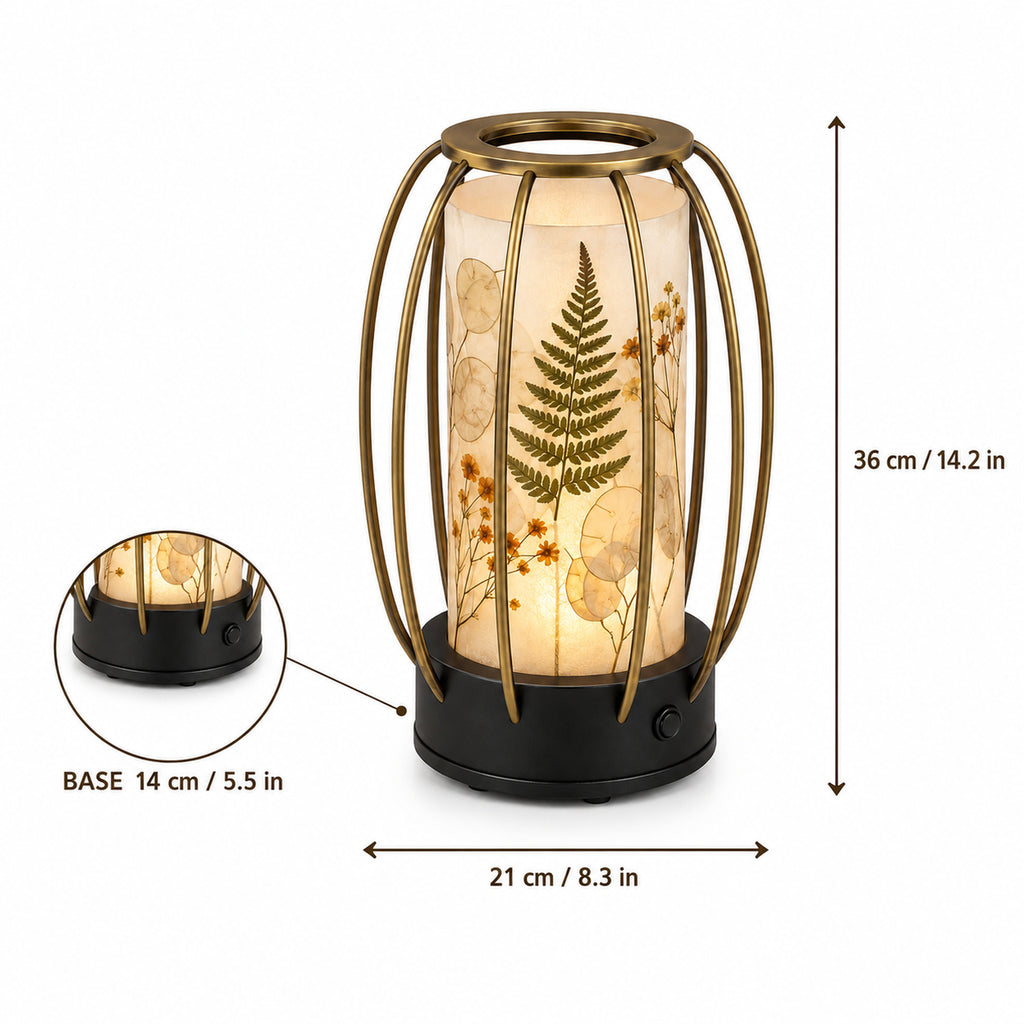 Botanical Shadow LED Lantern - Pressed Flower Decorative Light