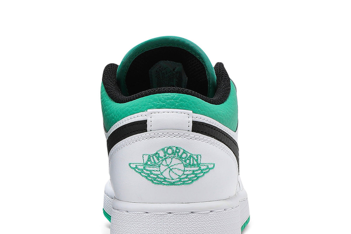 Retro 1 Low GS Sneakers — White Lucky Green — 553560-129