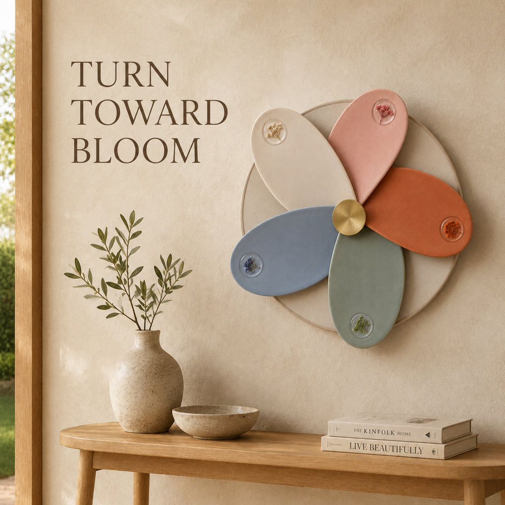Petal Compass Ceramic Wall Relief