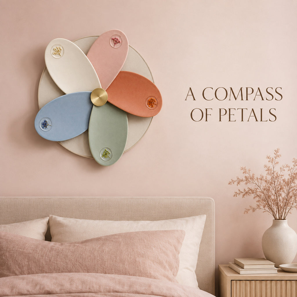 Petal Compass Ceramic Wall Relief