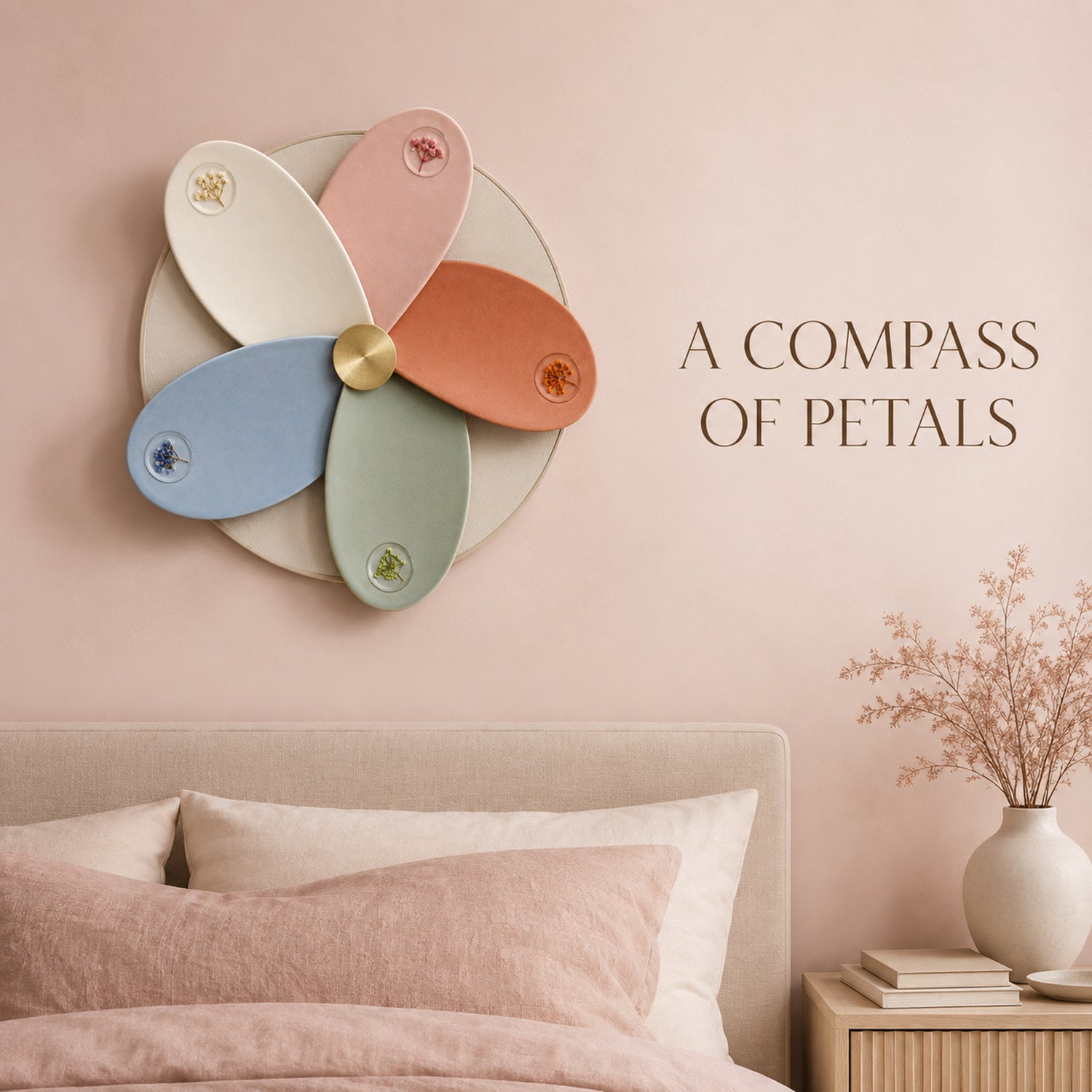 Petal Compass Ceramic Wall Relief
