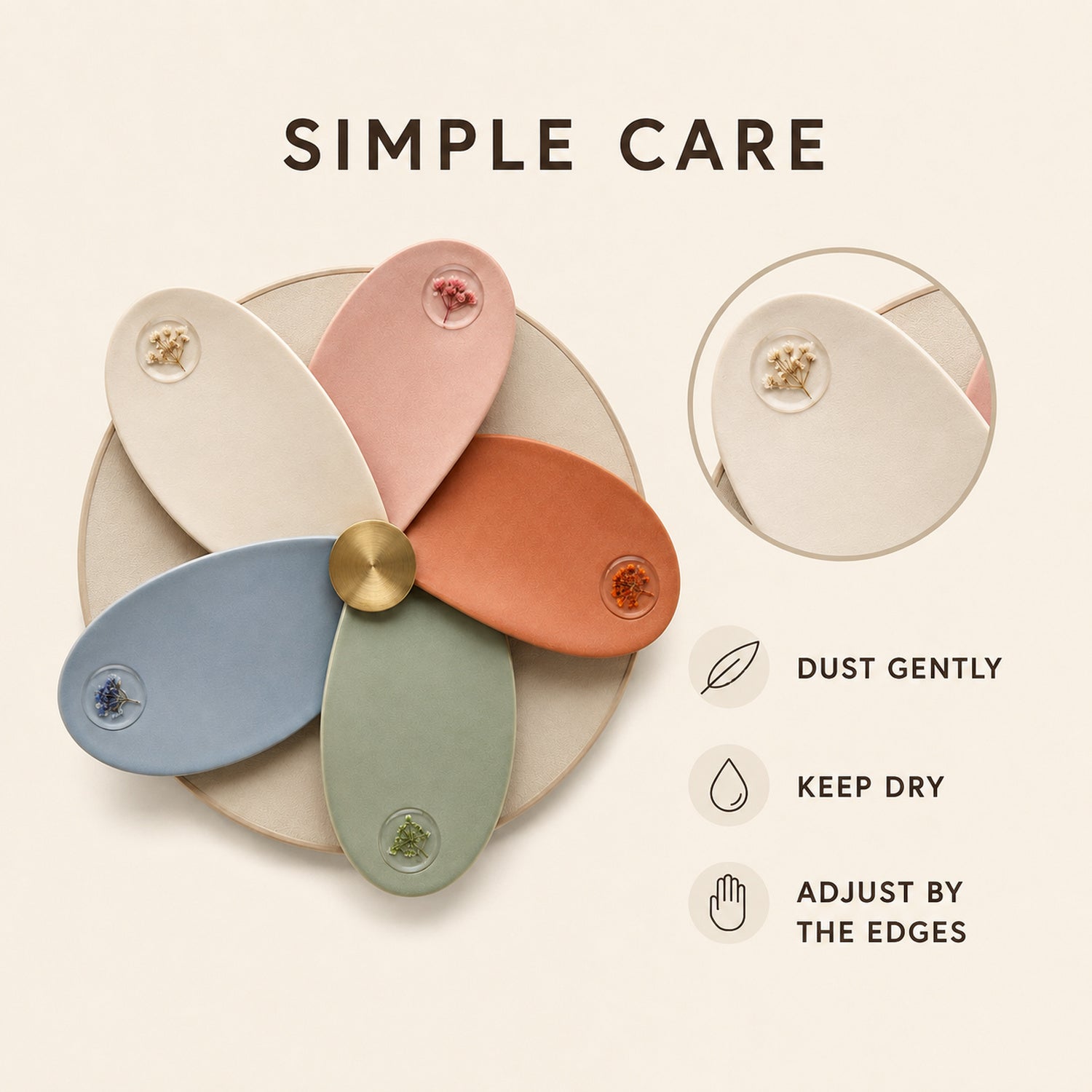 Petal Compass Ceramic Wall Relief