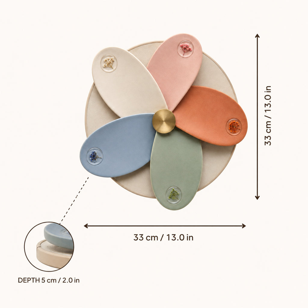 Petal Compass Ceramic Wall Relief