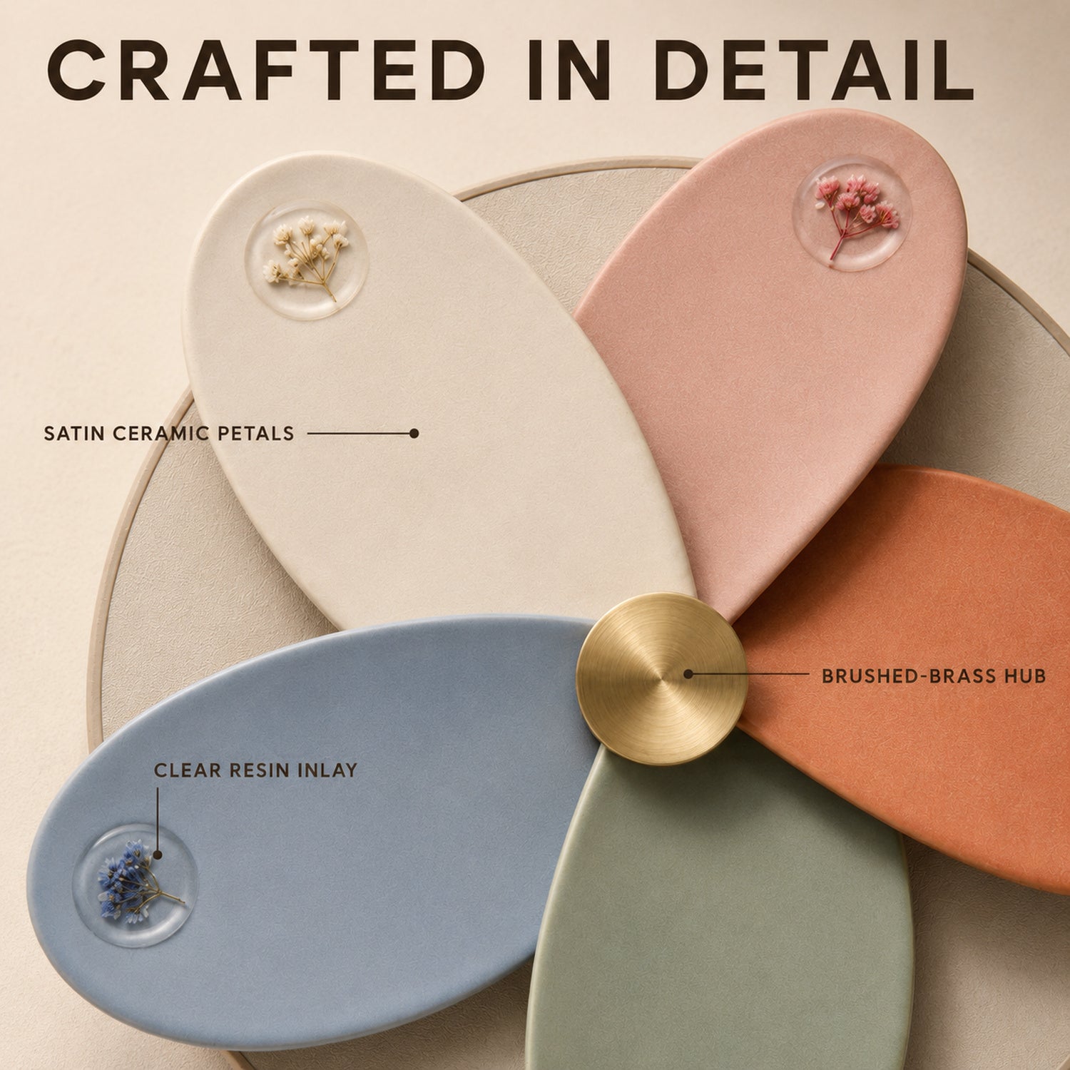 Petal Compass Ceramic Wall Relief