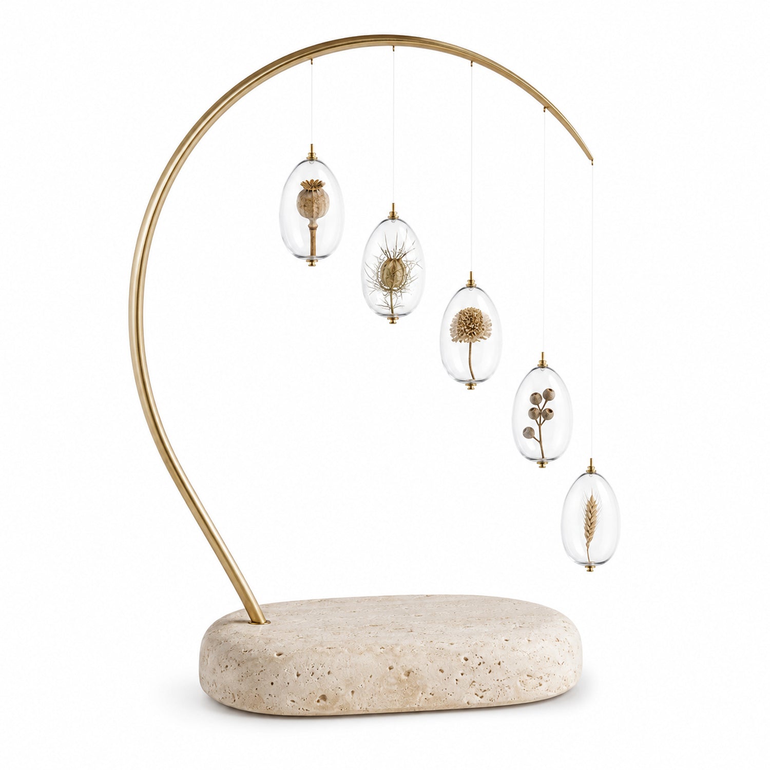 Seed Arc Botanical Table Mobile - Glass Pod Sculpture