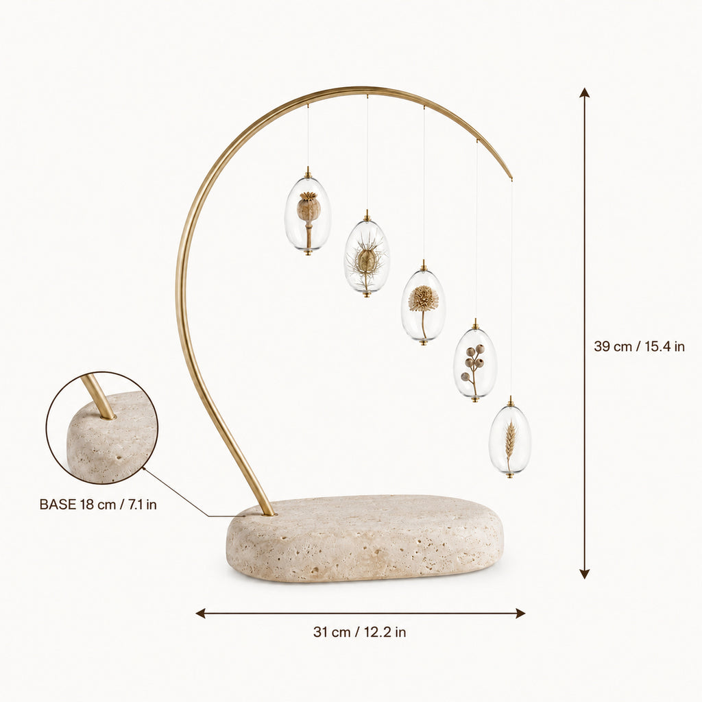 Seed Arc Botanical Table Mobile - Glass Pod Sculpture