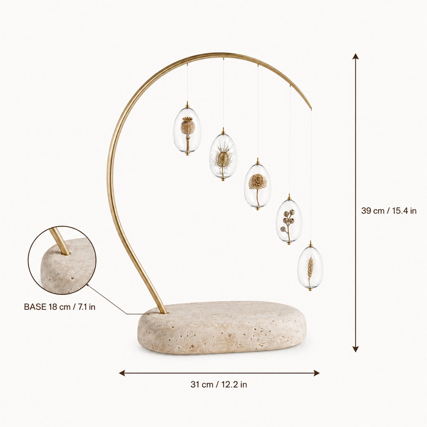 Seed Arc Botanical Table Mobile - Glass Pod Sculpture