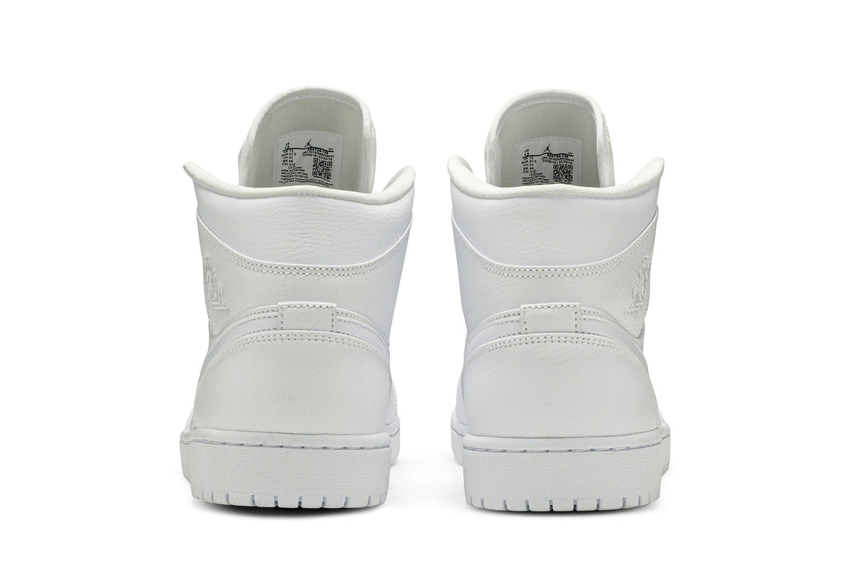 Retro 1 Mid Sneakers — Triple White — 554724-129