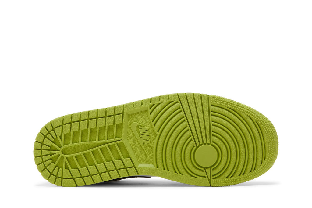 Retro 1 Low SE Sneakers — Vivid Green Snakeskin — DX4446-301